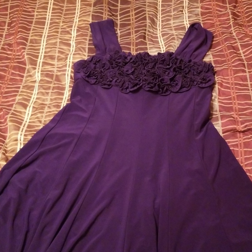 Purple floral knit dress